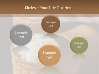 Three Baskets With Rice Inside Of Them On A Table PowerPoint Template