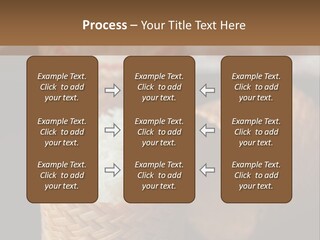 Three Baskets With Rice Inside Of Them On A Table PowerPoint Template