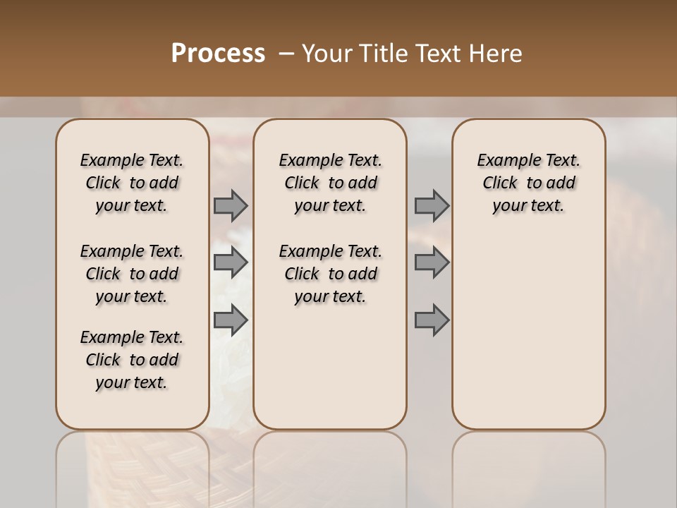 Three Baskets With Rice Inside Of Them On A Table PowerPoint Template