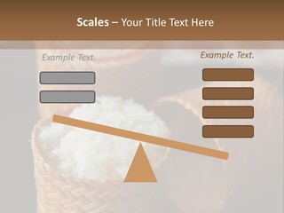 Three Baskets With Rice Inside Of Them On A Table PowerPoint Template