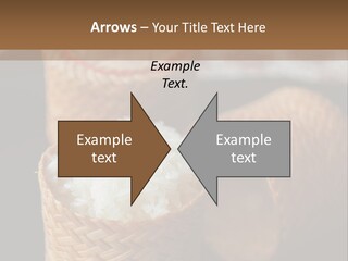 Three Baskets With Rice Inside Of Them On A Table PowerPoint Template