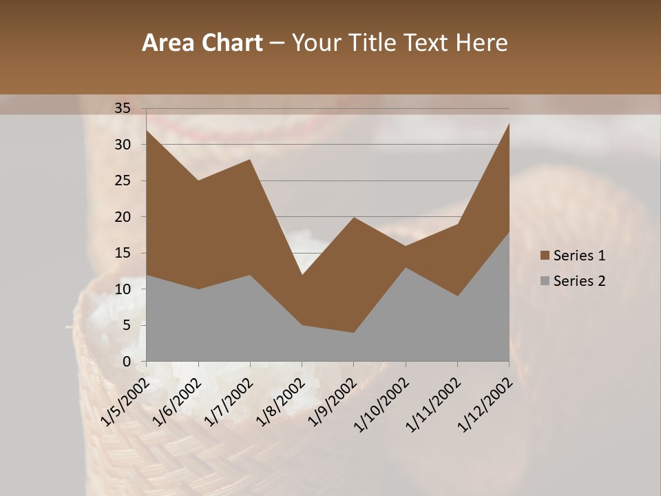 Three Baskets With Rice Inside Of Them On A Table PowerPoint Template
