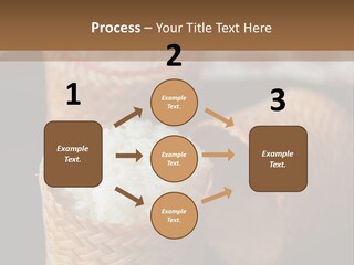 Three Baskets With Rice Inside Of Them On A Table PowerPoint Template