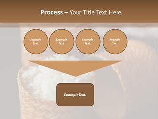 Three Baskets With Rice Inside Of Them On A Table PowerPoint Template