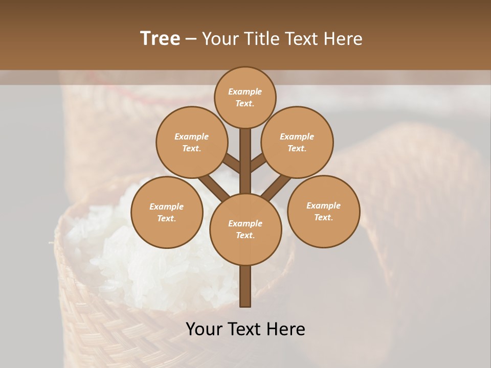 Three Baskets With Rice Inside Of Them On A Table PowerPoint Template