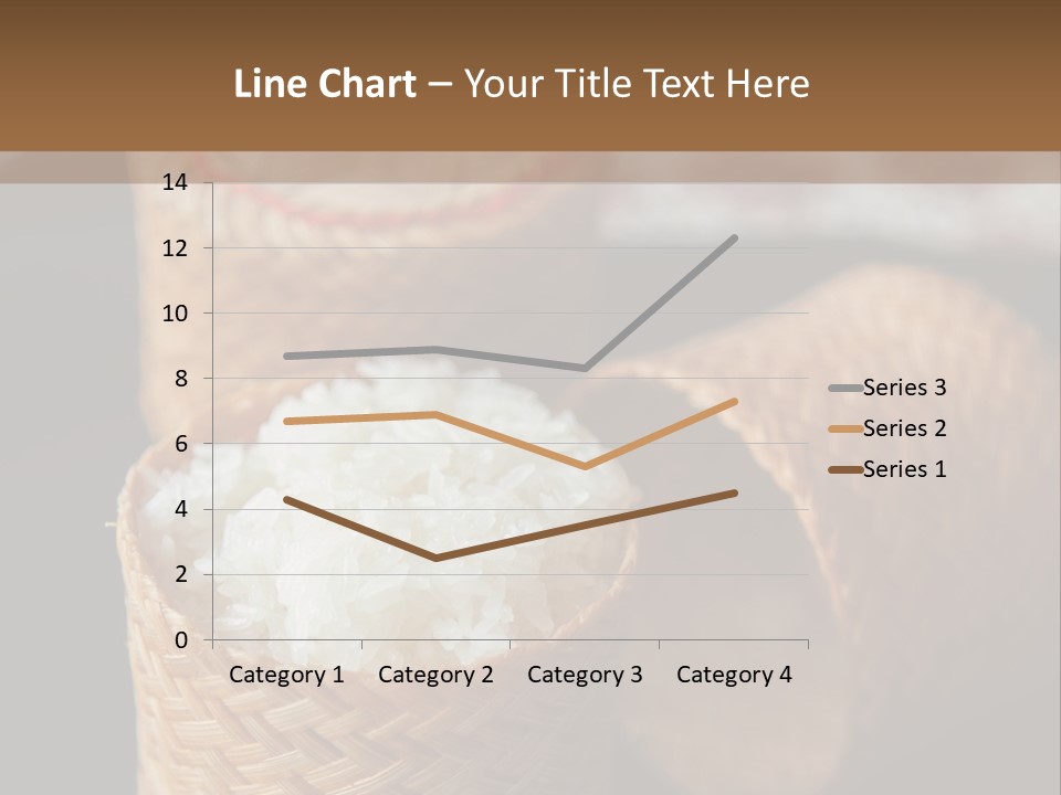 Three Baskets With Rice Inside Of Them On A Table PowerPoint Template