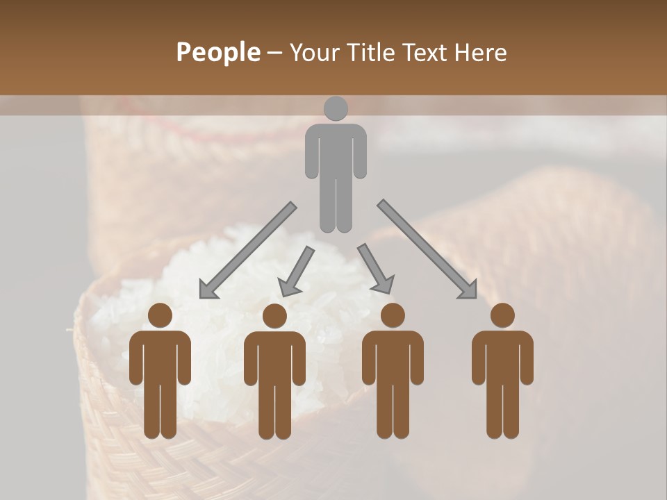 Three Baskets With Rice Inside Of Them On A Table PowerPoint Template