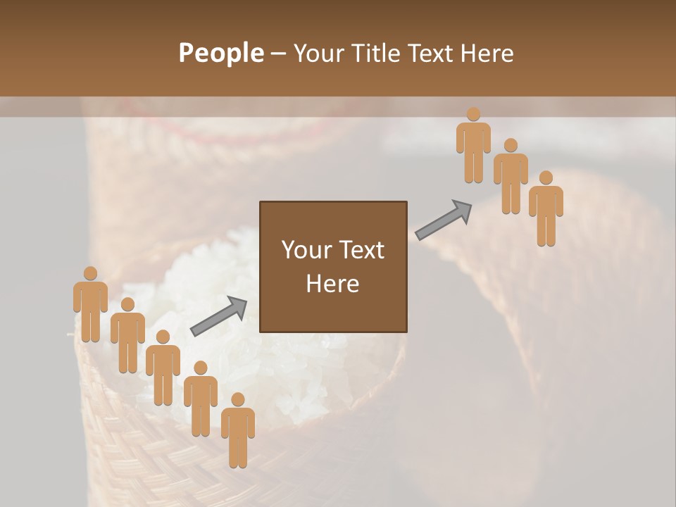 Three Baskets With Rice Inside Of Them On A Table PowerPoint Template