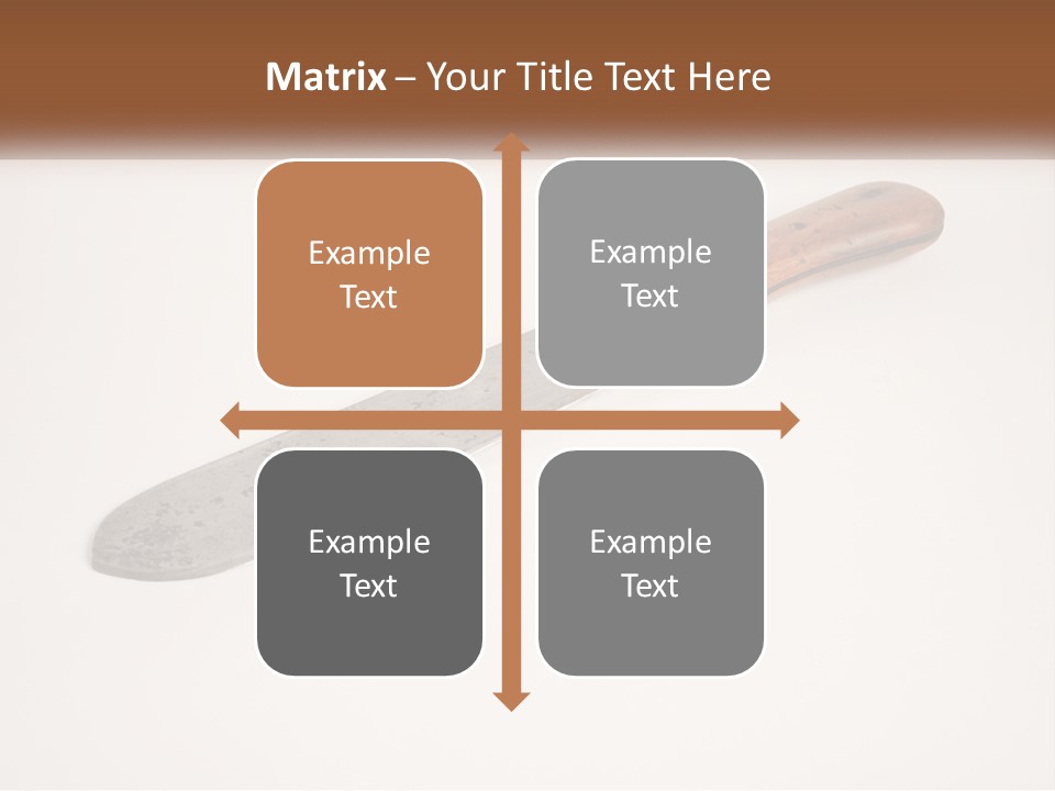A Knife With A Wooden Handle On A White Surface PowerPoint Template