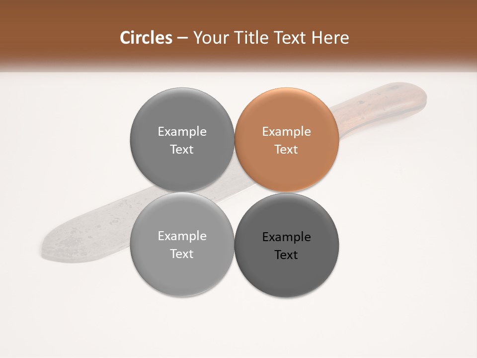A Knife With A Wooden Handle On A White Surface PowerPoint Template