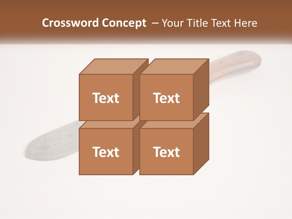 A Knife With A Wooden Handle On A White Surface PowerPoint Template