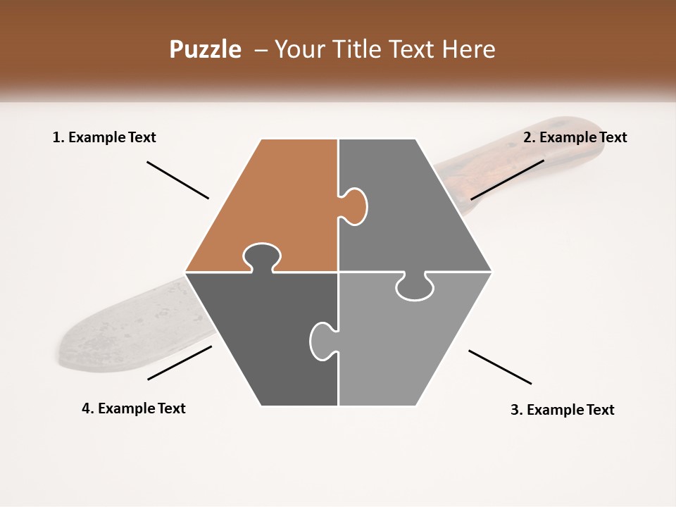 A Knife With A Wooden Handle On A White Surface PowerPoint Template