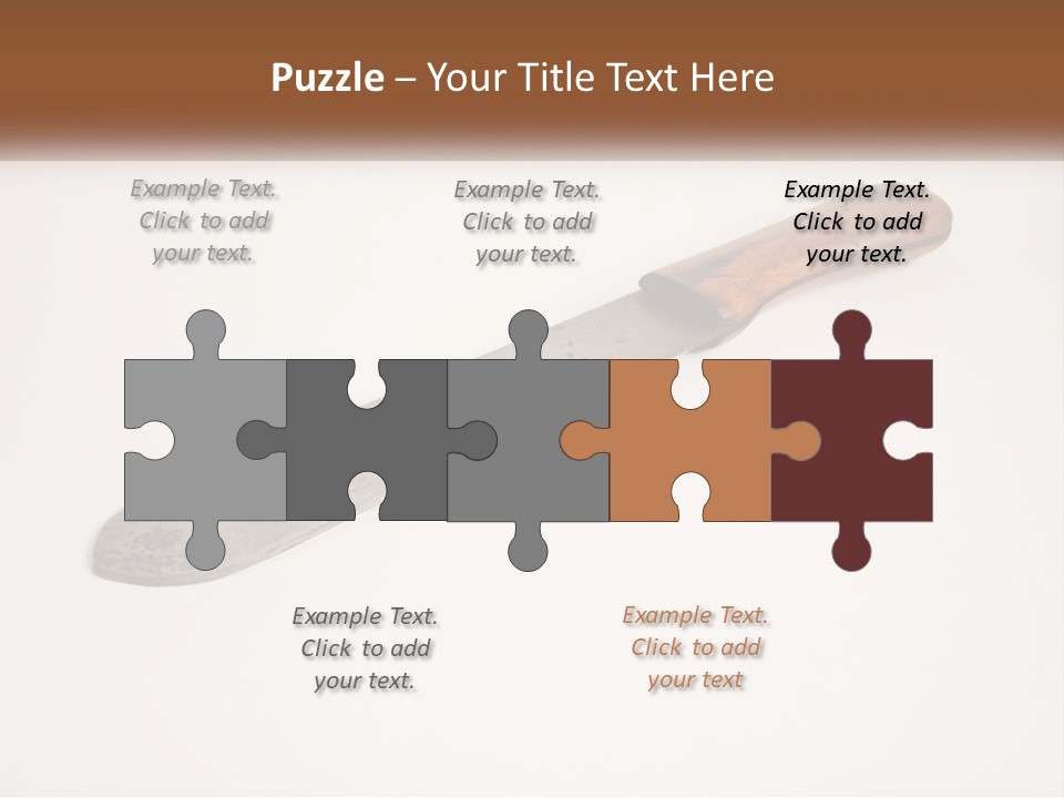 A Knife With A Wooden Handle On A White Surface PowerPoint Template