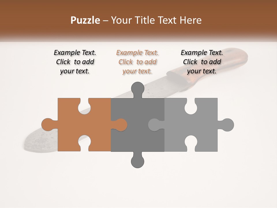 A Knife With A Wooden Handle On A White Surface PowerPoint Template