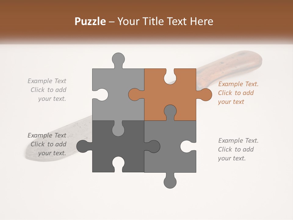 A Knife With A Wooden Handle On A White Surface PowerPoint Template