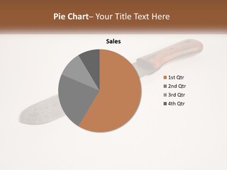A Knife With A Wooden Handle On A White Surface PowerPoint Template