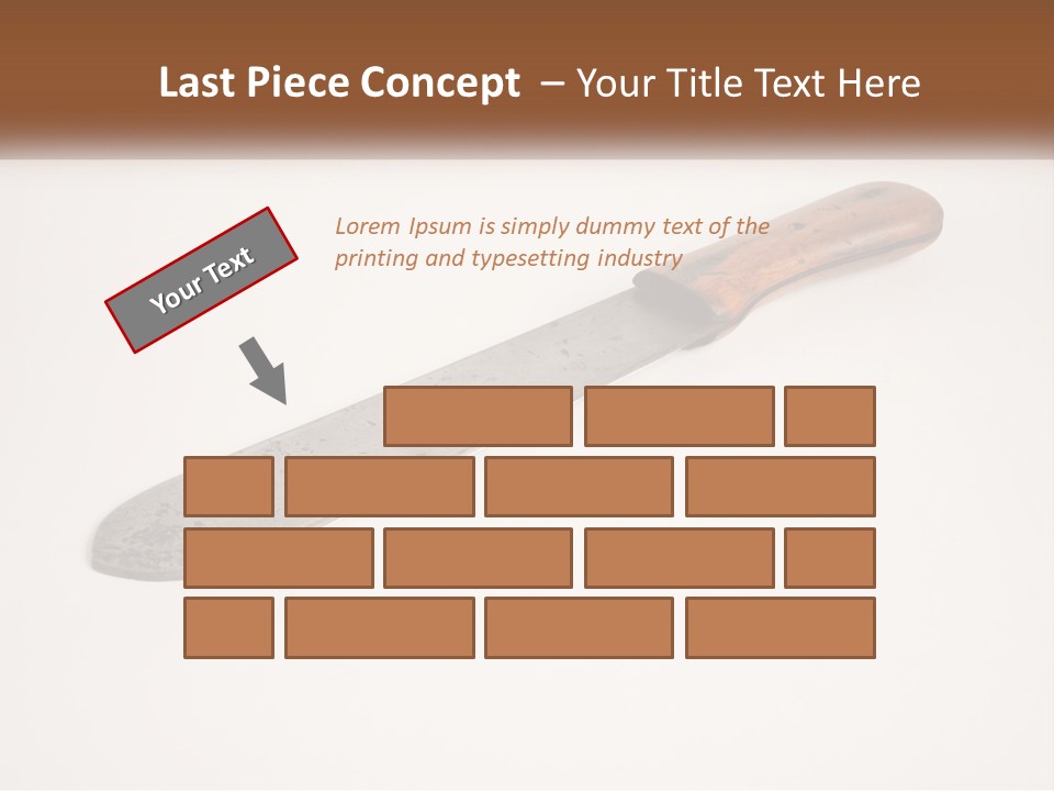A Knife With A Wooden Handle On A White Surface PowerPoint Template