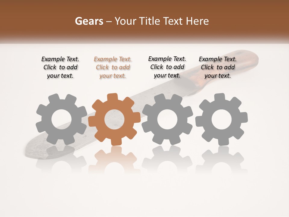 A Knife With A Wooden Handle On A White Surface PowerPoint Template