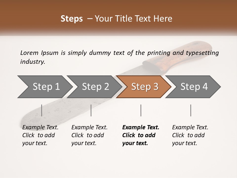 A Knife With A Wooden Handle On A White Surface PowerPoint Template