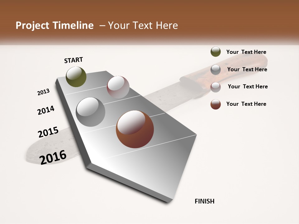A Knife With A Wooden Handle On A White Surface PowerPoint Template