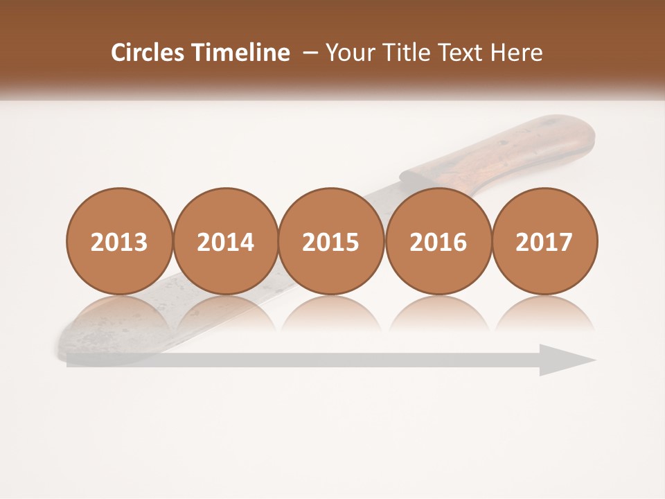 A Knife With A Wooden Handle On A White Surface PowerPoint Template
