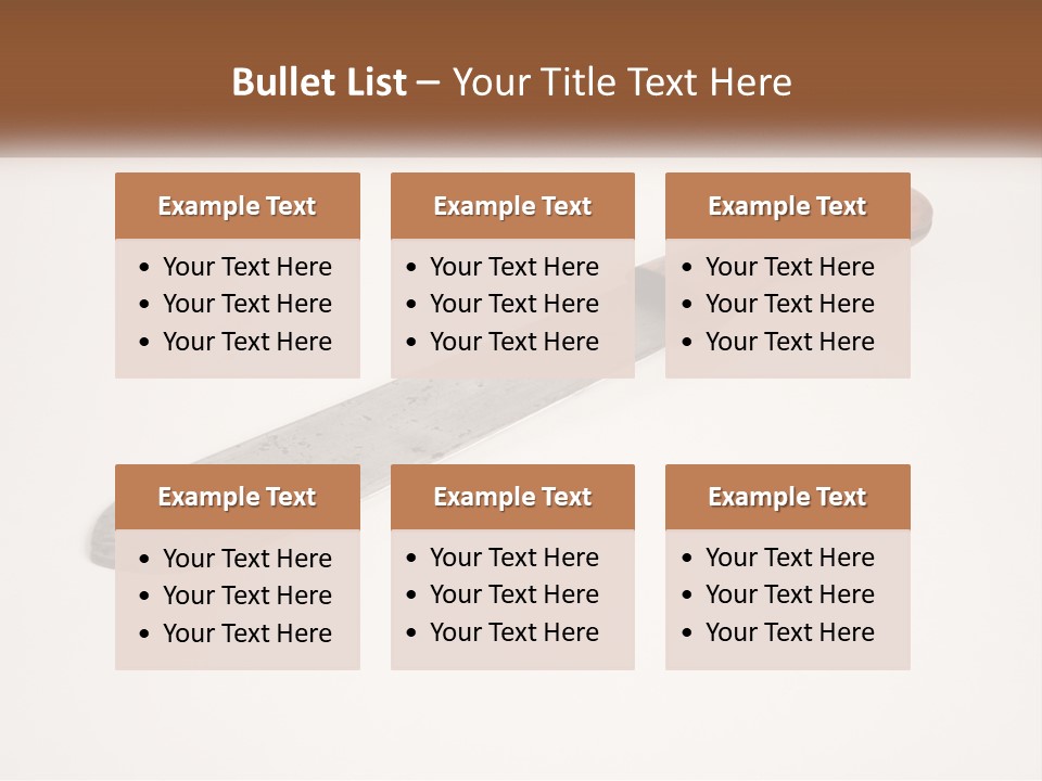 A Knife With A Wooden Handle On A White Surface PowerPoint Template