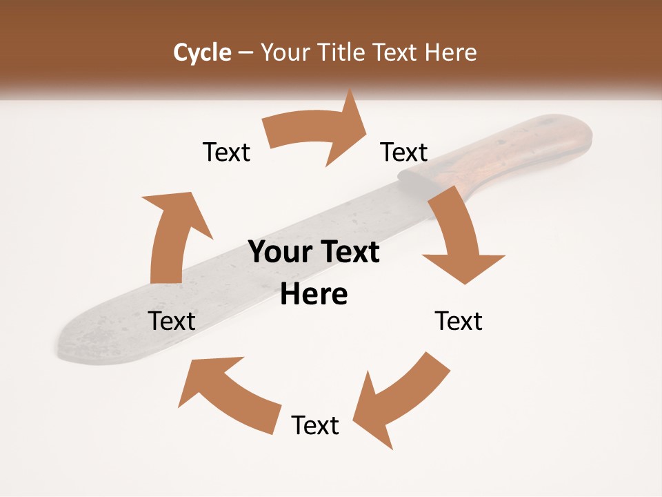 A Knife With A Wooden Handle On A White Surface PowerPoint Template