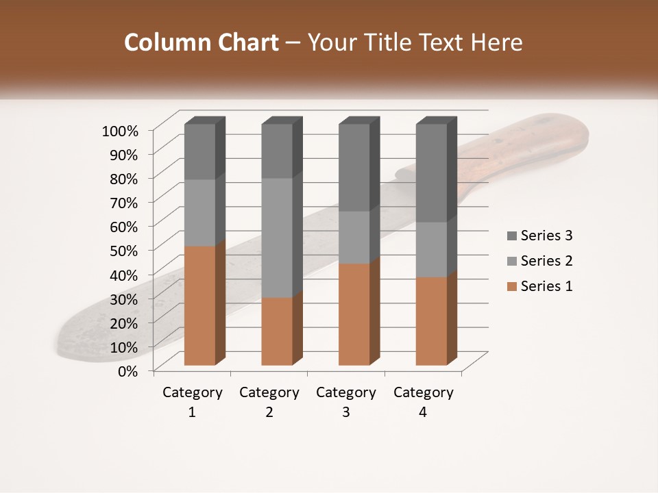 A Knife With A Wooden Handle On A White Surface PowerPoint Template