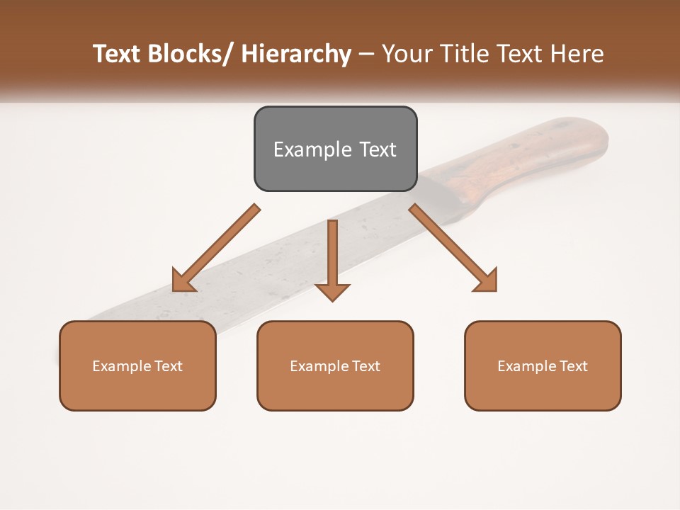 A Knife With A Wooden Handle On A White Surface PowerPoint Template