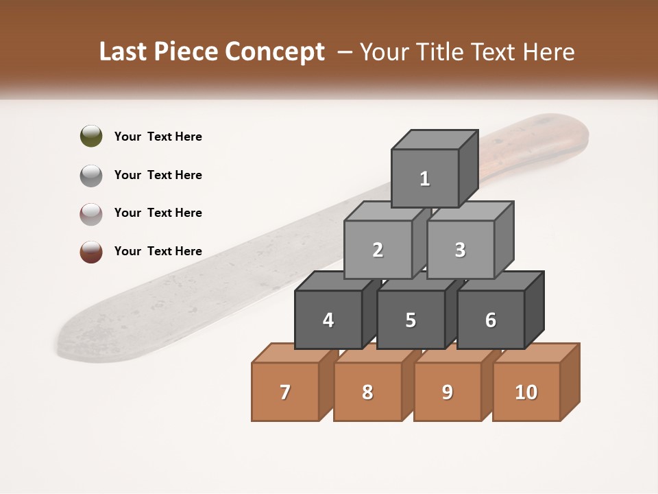 A Knife With A Wooden Handle On A White Surface PowerPoint Template