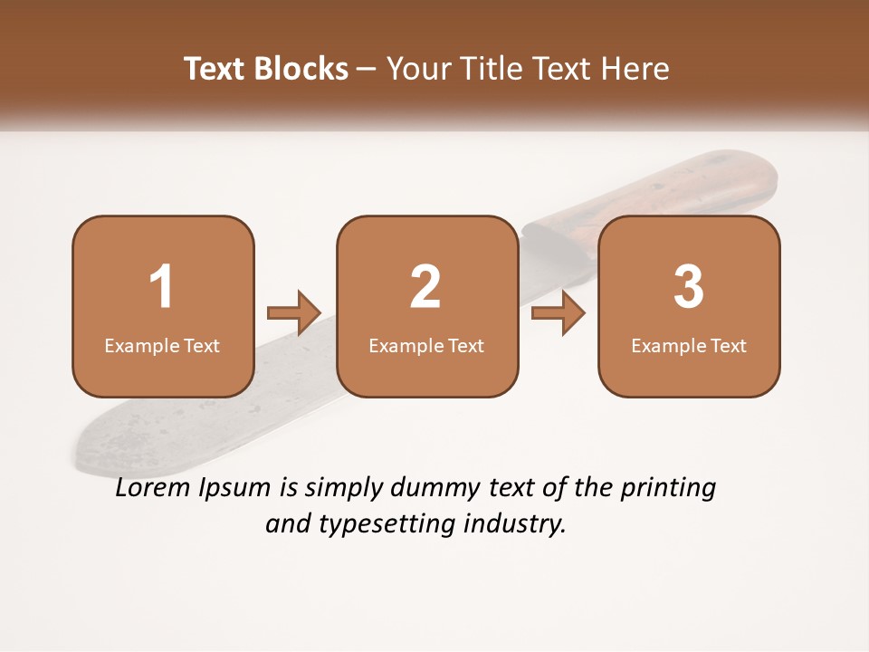 A Knife With A Wooden Handle On A White Surface PowerPoint Template