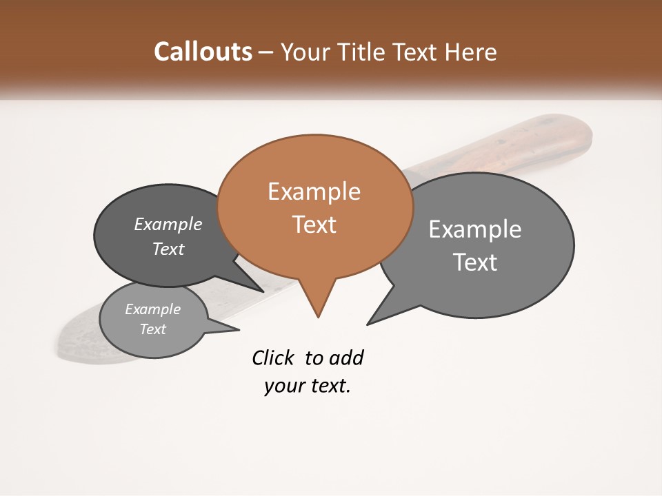 A Knife With A Wooden Handle On A White Surface PowerPoint Template