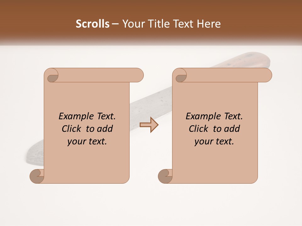 A Knife With A Wooden Handle On A White Surface PowerPoint Template