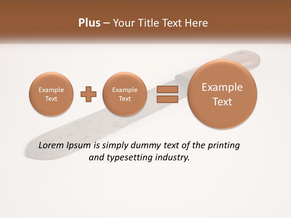 A Knife With A Wooden Handle On A White Surface PowerPoint Template