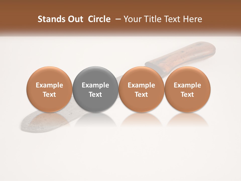 A Knife With A Wooden Handle On A White Surface PowerPoint Template