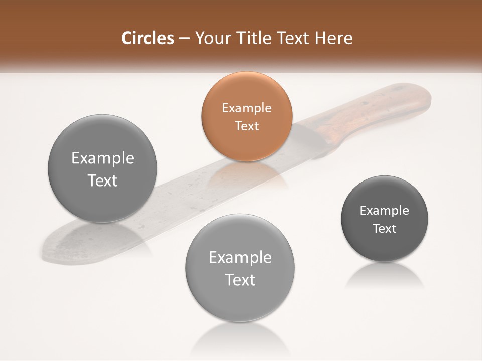 A Knife With A Wooden Handle On A White Surface PowerPoint Template