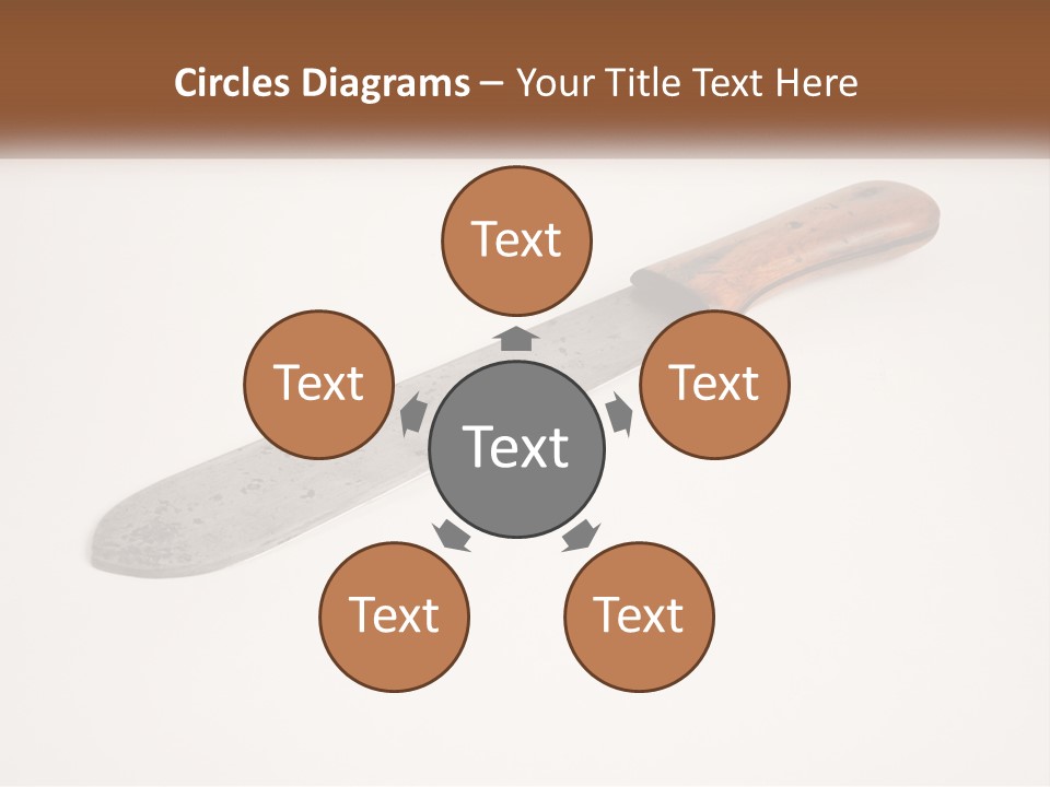 A Knife With A Wooden Handle On A White Surface PowerPoint Template