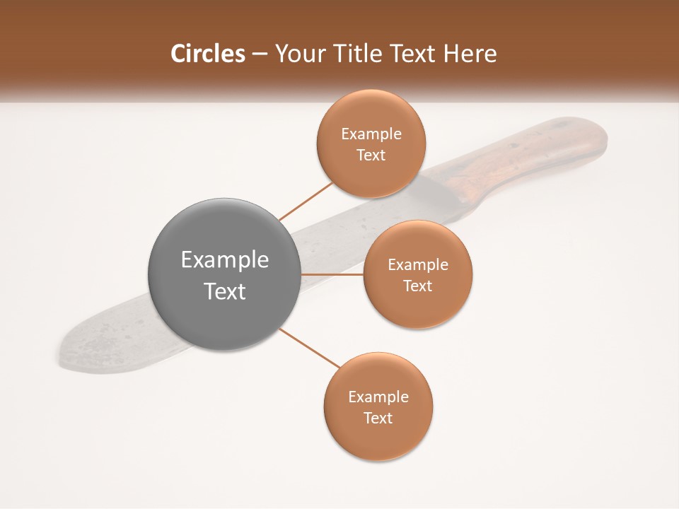 A Knife With A Wooden Handle On A White Surface PowerPoint Template