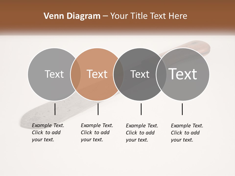 A Knife With A Wooden Handle On A White Surface PowerPoint Template