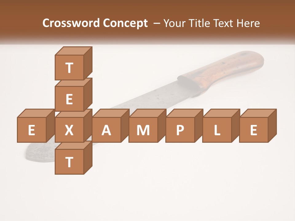 A Knife With A Wooden Handle On A White Surface PowerPoint Template