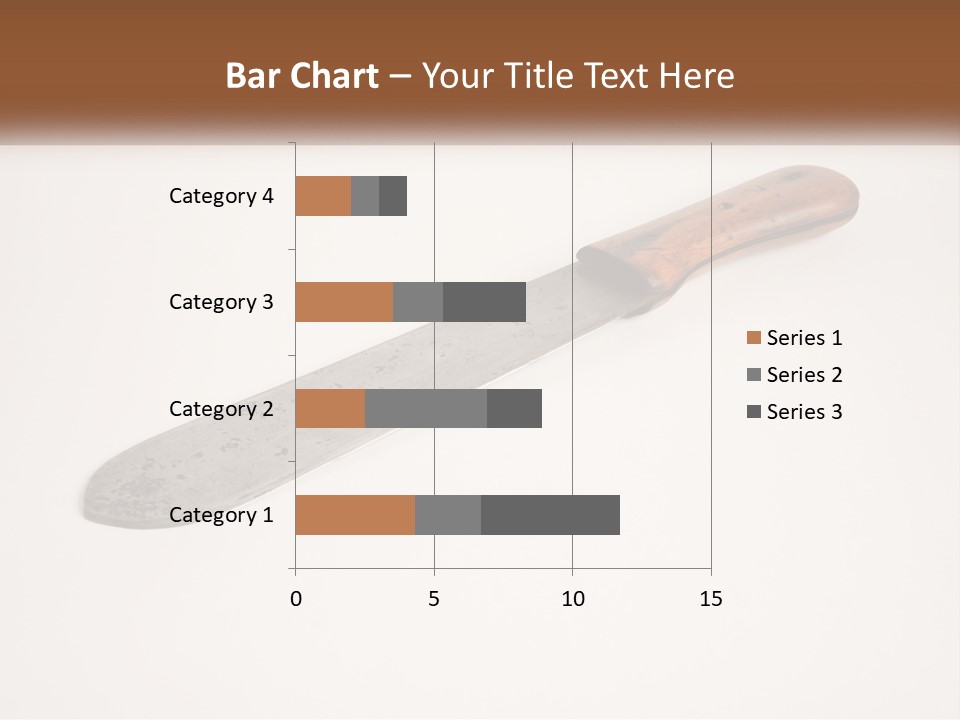 A Knife With A Wooden Handle On A White Surface PowerPoint Template