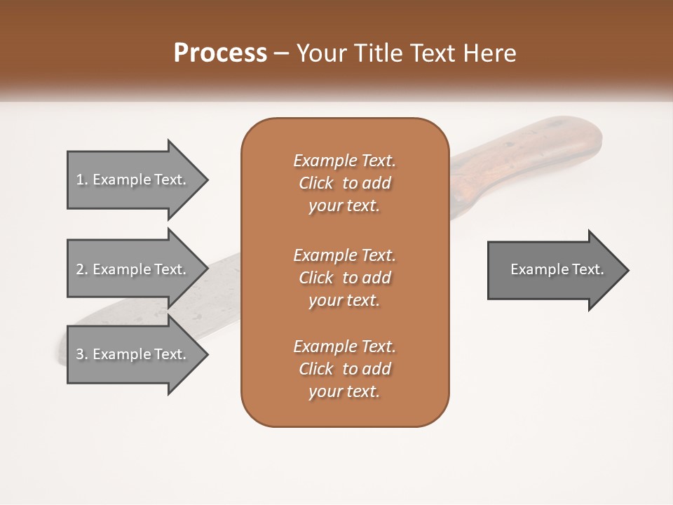 A Knife With A Wooden Handle On A White Surface PowerPoint Template