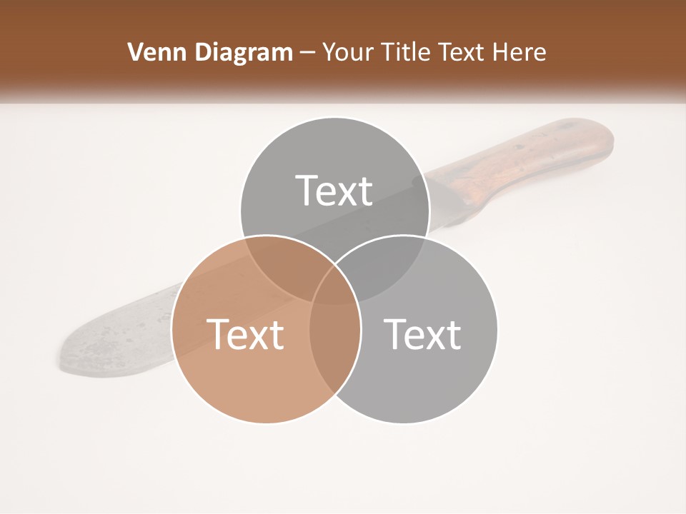 A Knife With A Wooden Handle On A White Surface PowerPoint Template