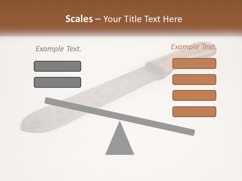 A Knife With A Wooden Handle On A White Surface PowerPoint Template