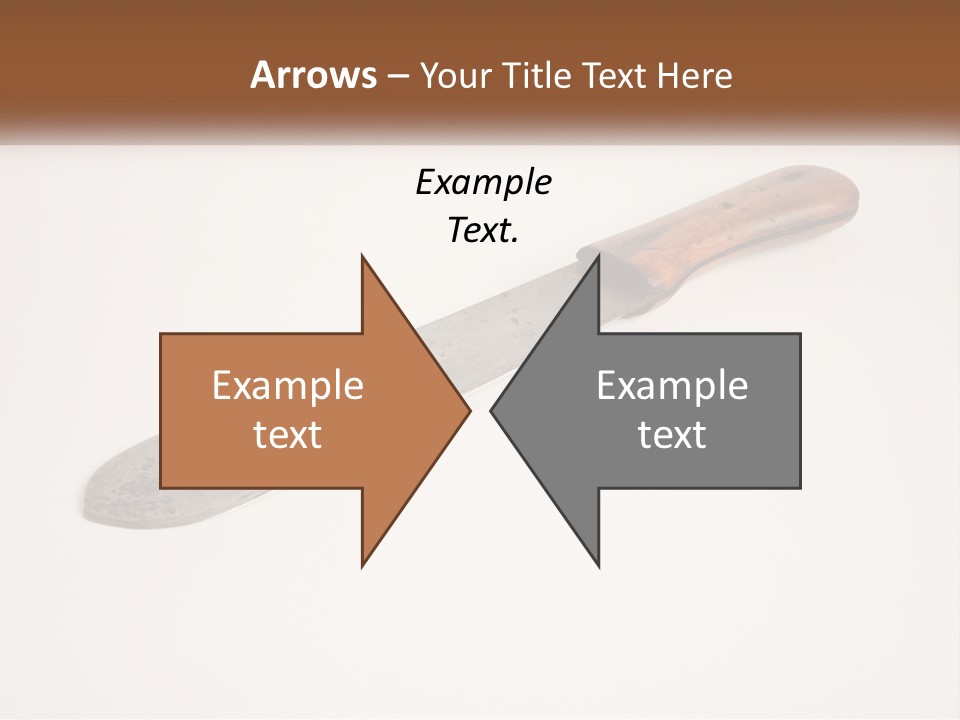 A Knife With A Wooden Handle On A White Surface PowerPoint Template