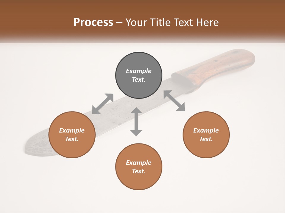 A Knife With A Wooden Handle On A White Surface PowerPoint Template