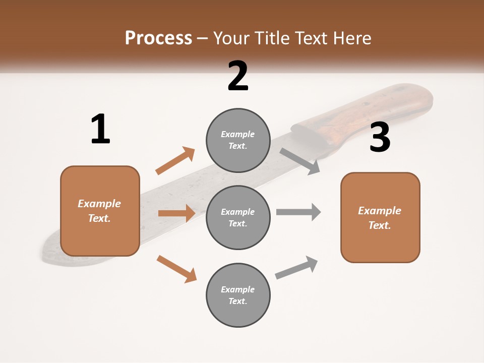 A Knife With A Wooden Handle On A White Surface PowerPoint Template