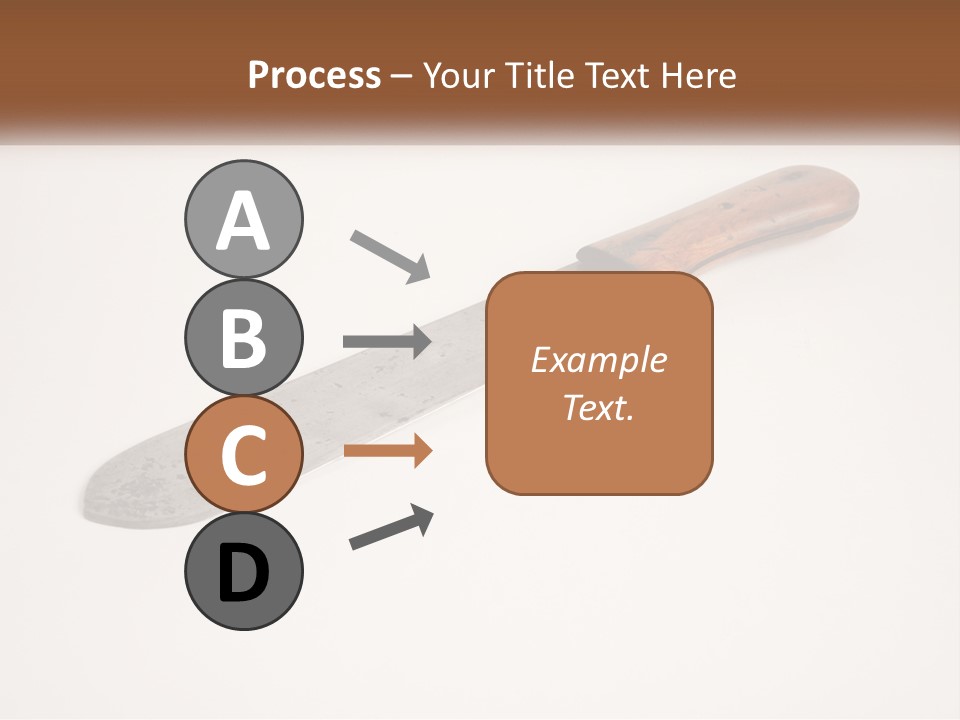 A Knife With A Wooden Handle On A White Surface PowerPoint Template