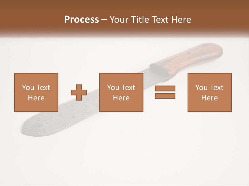 A Knife With A Wooden Handle On A White Surface PowerPoint Template