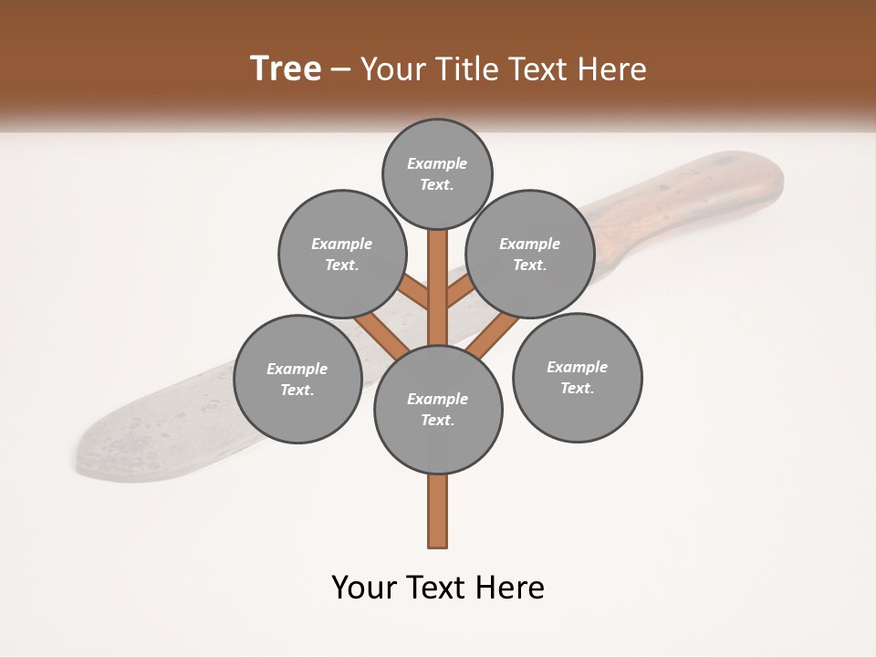 A Knife With A Wooden Handle On A White Surface PowerPoint Template